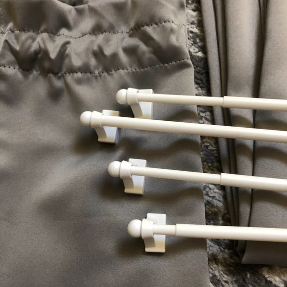 EUC! Set of 2 Side Light Privacy Curtains and Rods - Picture 6 of 7